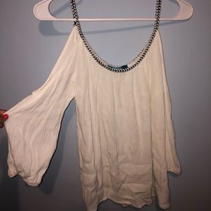 White Cold Shoulder Top